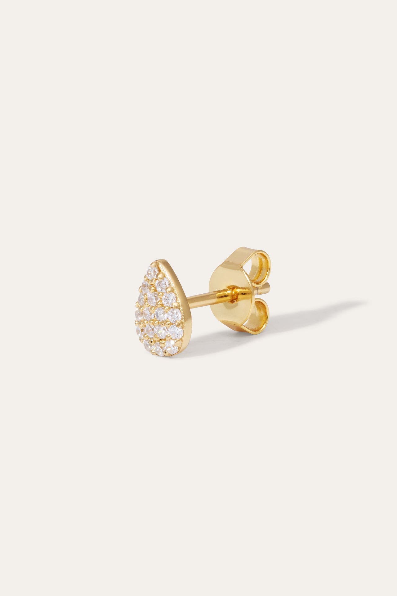 Lacrima Pave Gold Vermeil Stud Earring